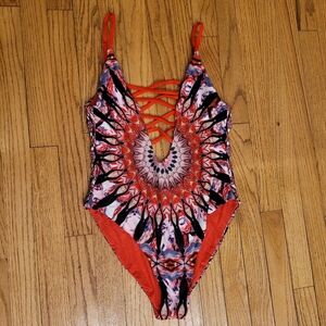 Wolven Shakti Ranger Reversible One Piece Swimsuit size Medium